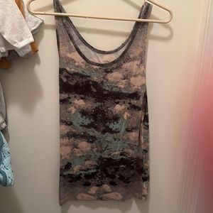 Mossimo tank top gray tan multi colored
